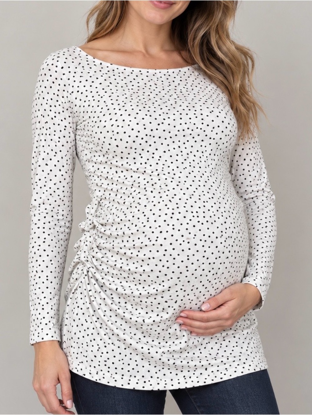 A Pea in the Pod Maternity Polka Dot Long Sleeve Top – Small